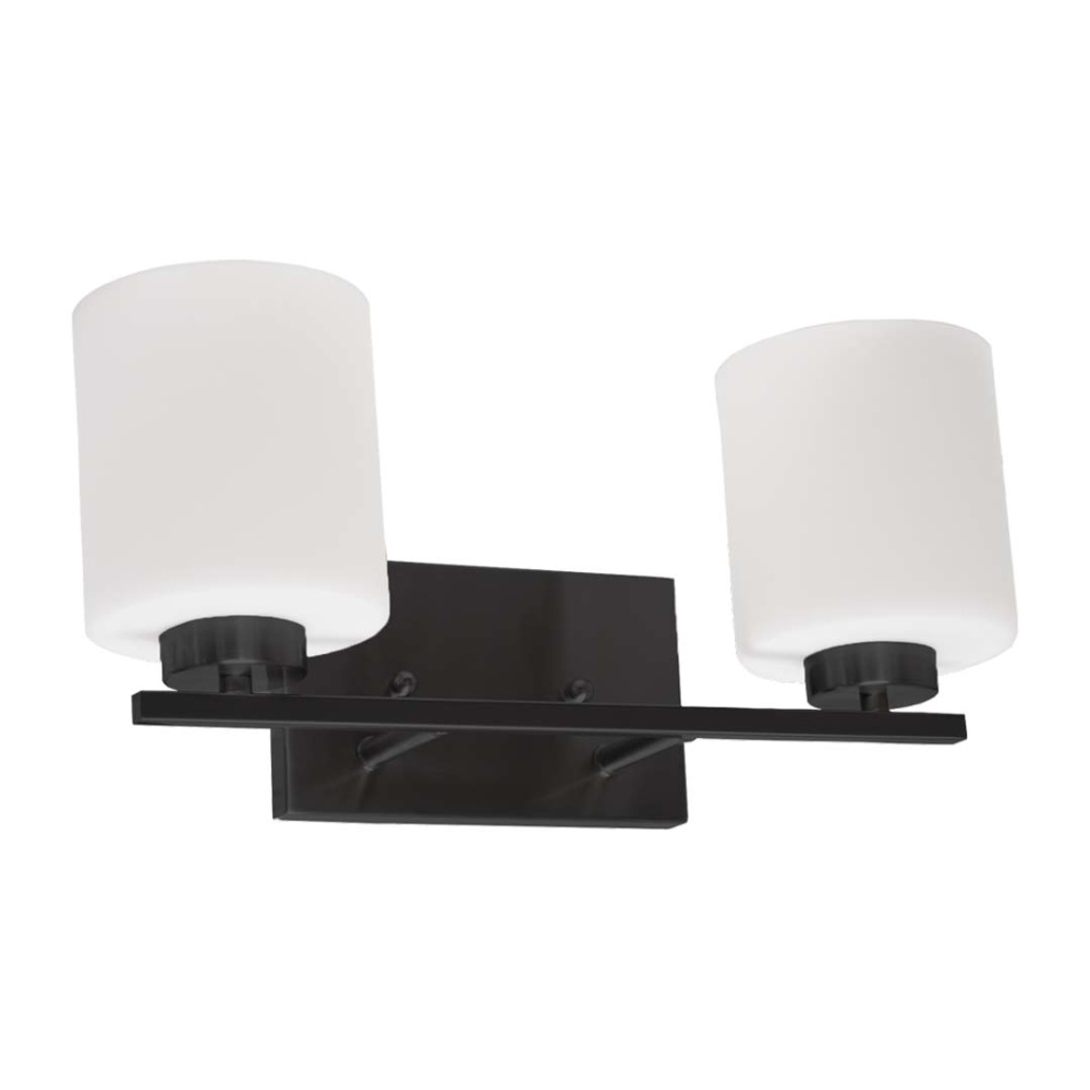 2-Light White Glass Vanity - MB