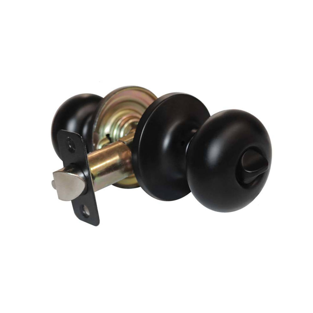 Mushroom Entry Knob, Matte Black (US19)