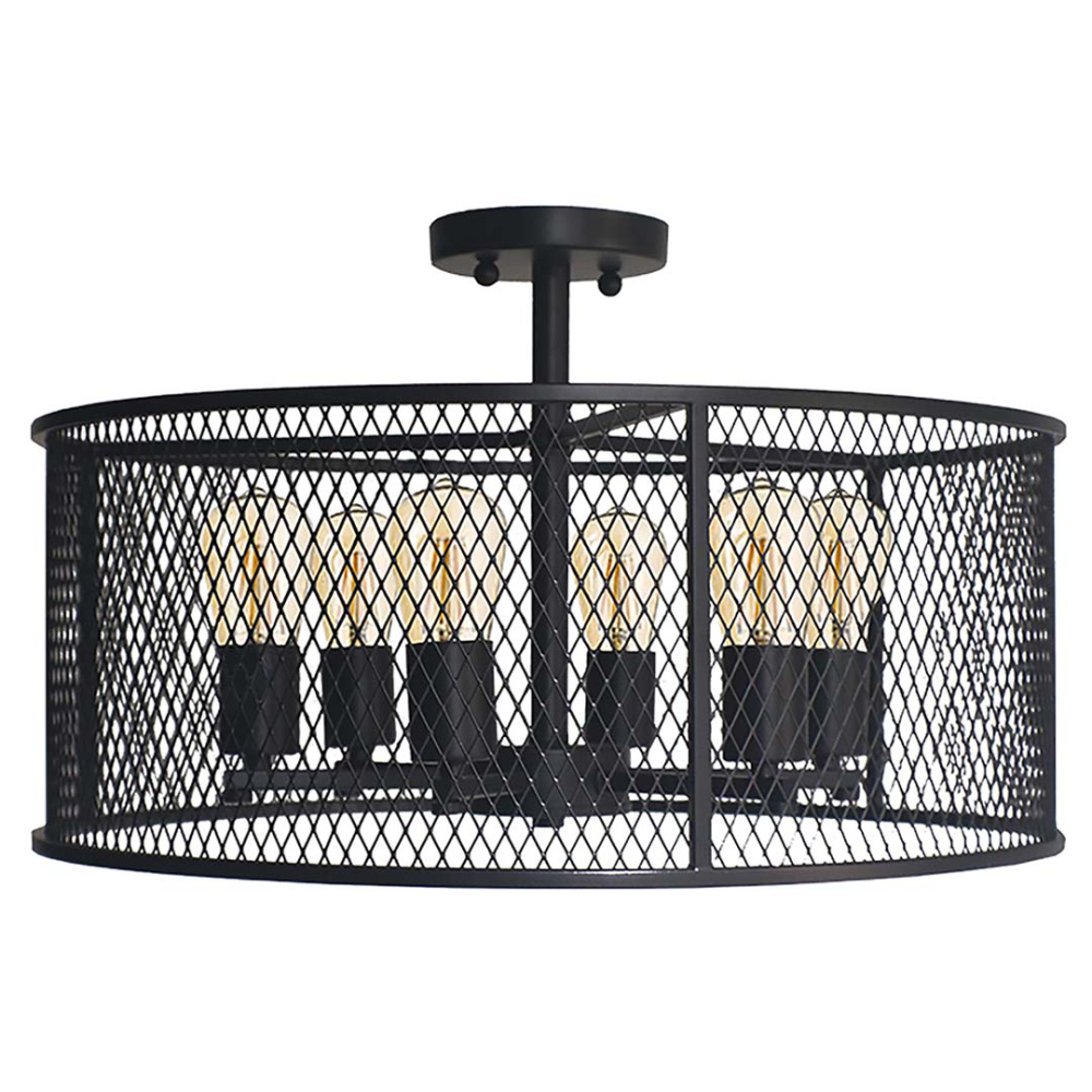 Rimini 6-Light Steel Mesh Shade Semi Flush Mount - MB
