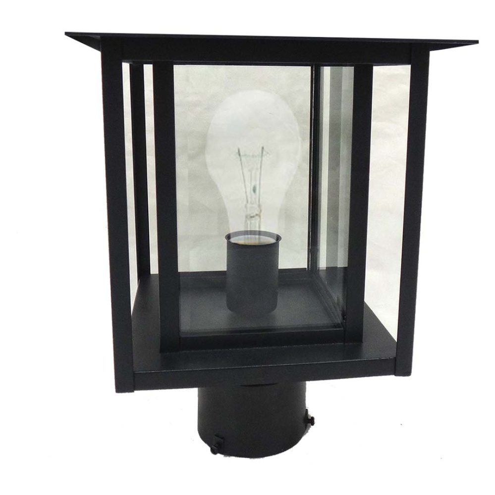 Nuit Post Top Coach Light - Matte Black - Clear Glass