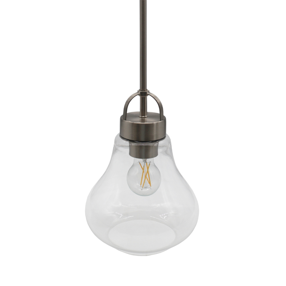 1-Light Clear Glass Pendant - NK