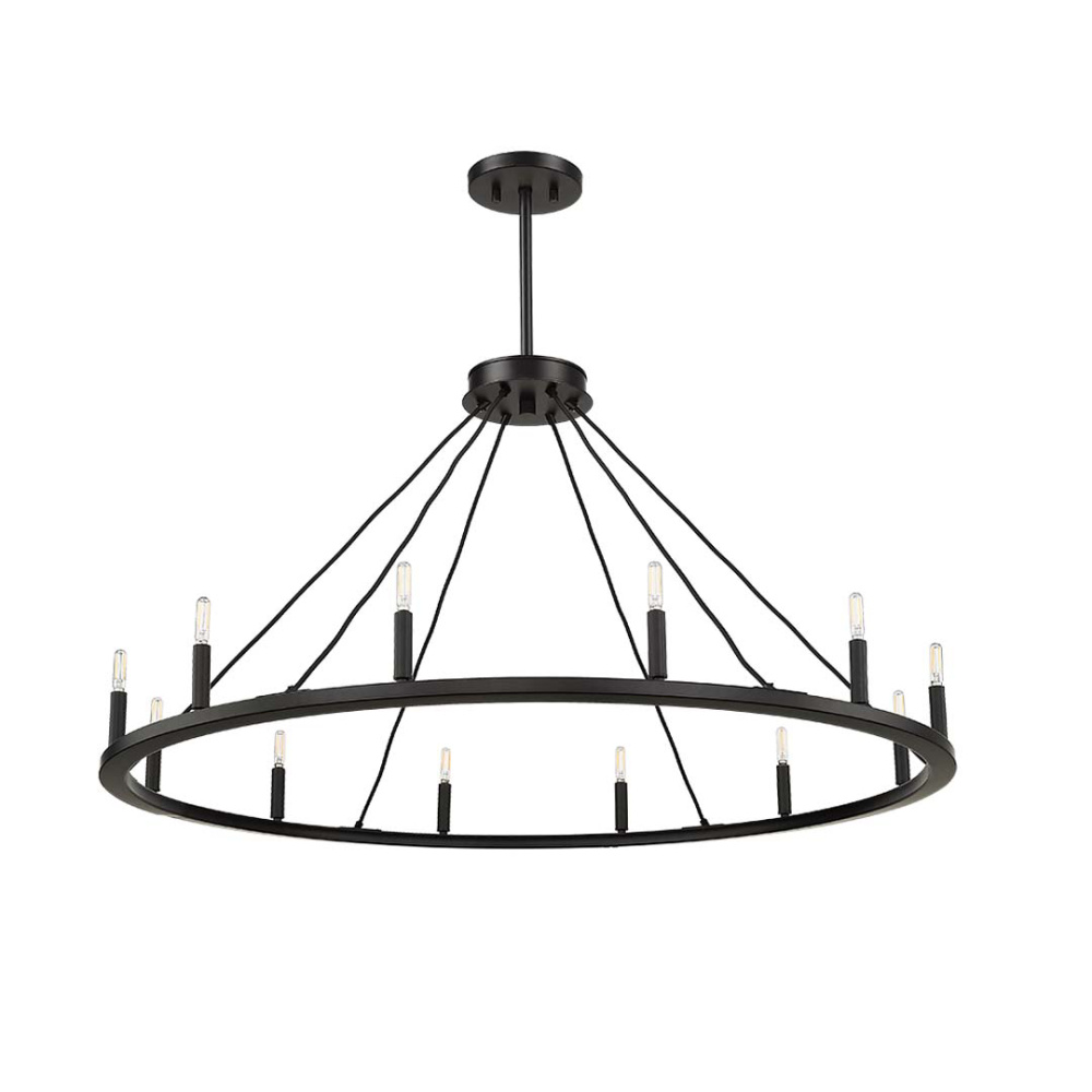 12 Light 48" Big Ring Single Tier Chandelier - MB T6-3K Lamps Included