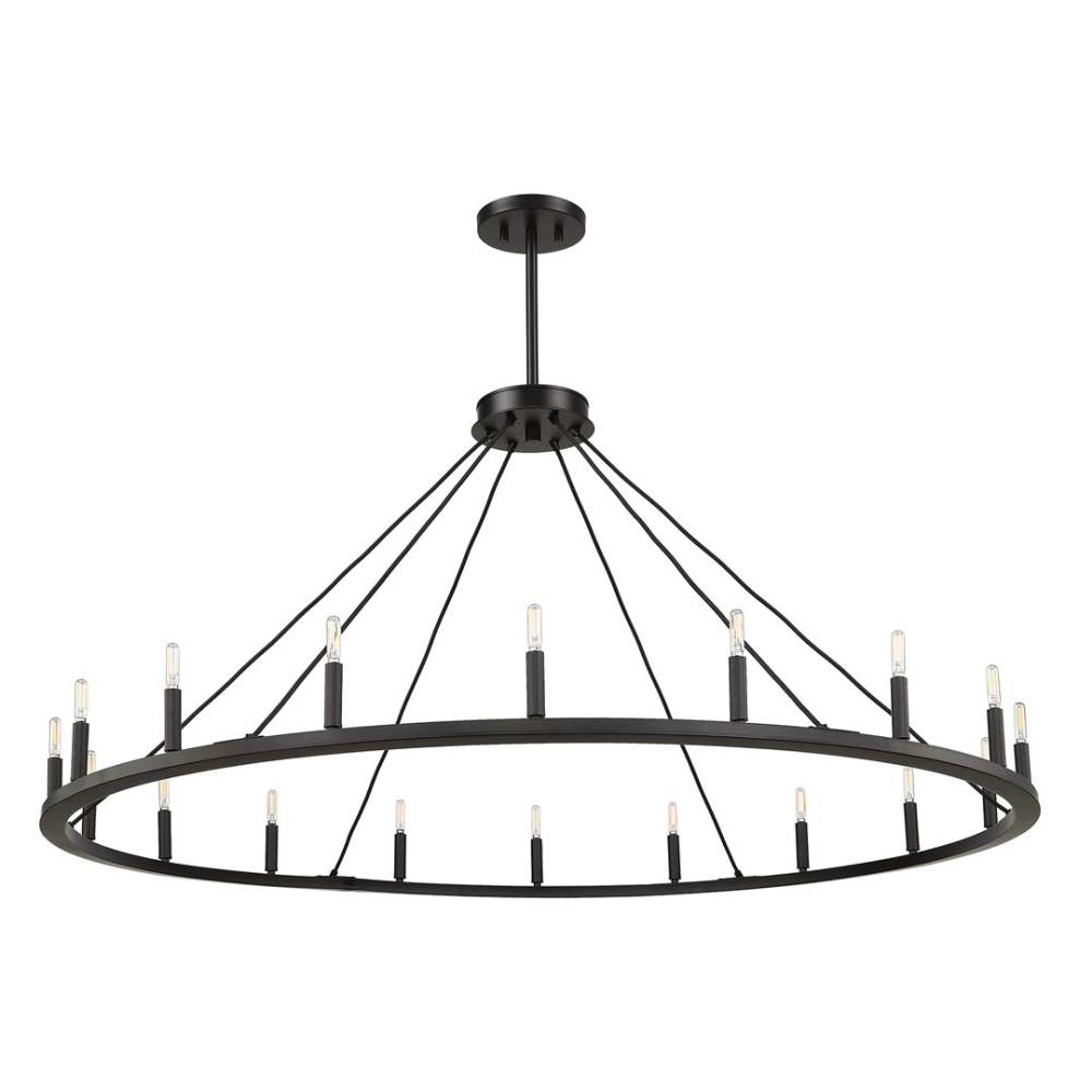 18 Light 60" Big Ring Single Tier Chandelier - MB T6-3K Lamps Included