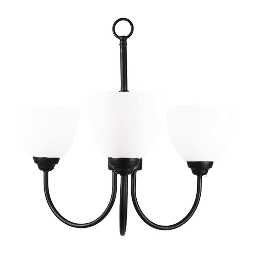 Laredo 3-Light Chandelier - MB White Glass