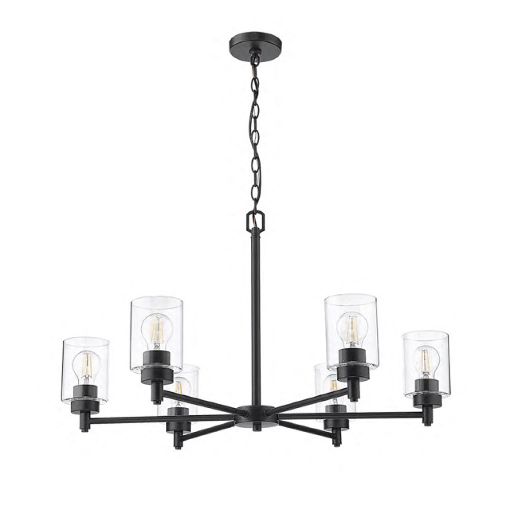 Mincio 6-Light Clear Glass Chandelier - MB