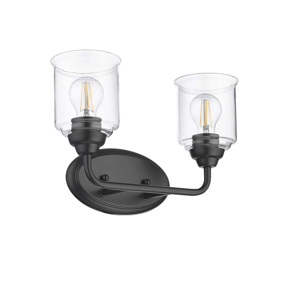 Acheron 2-Light Clear Glass Vanity - MB