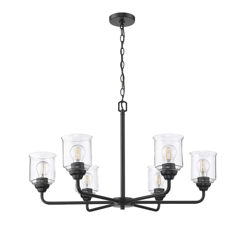 Acheron 6-Light Clear Glass Chandelier - MB