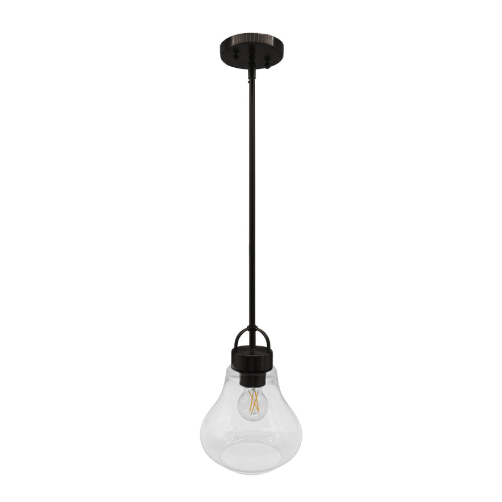 1-Light Clear Glass Pendant - MB