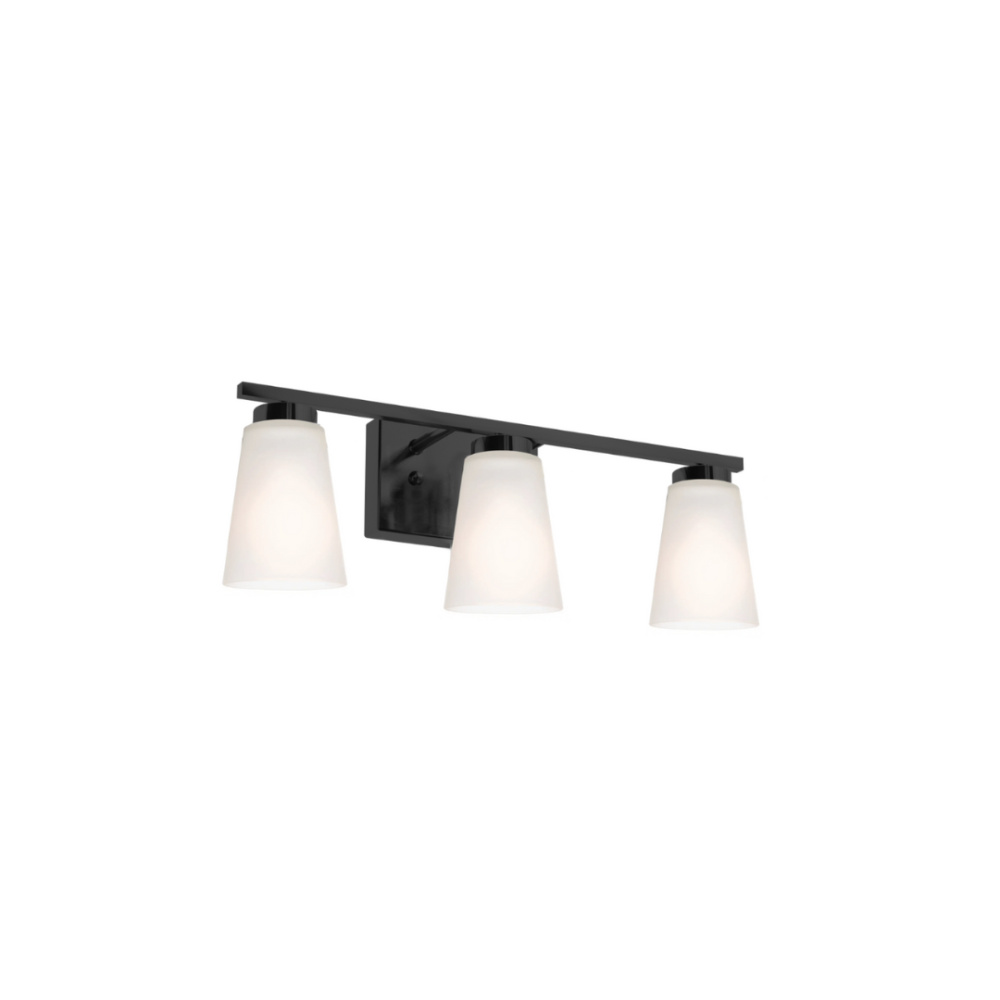 Aria 3-Light Frosted Cone Glass Vanity - MB