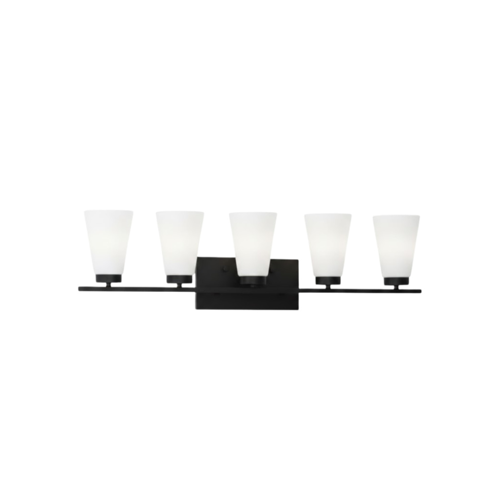 Aria 5-Light Frosted Cone Glass Vanity - MB