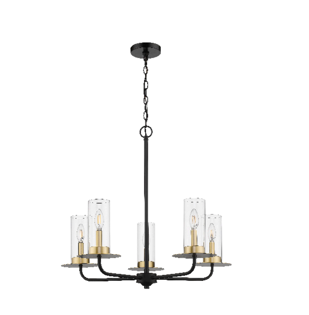 Vivio 5-Light Aura Two-Toned Chandelier - Matte Black/ Matte Gold