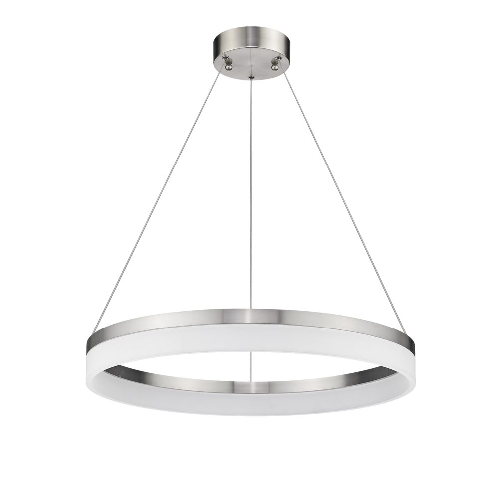 Vivio Elio 24" 35W LED Halo Acrylic Lens Pendant Brushed Nickel