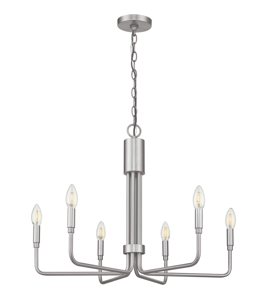 Vivio Alph 6-Light Flat Bottom Chandelier - NK(E12)