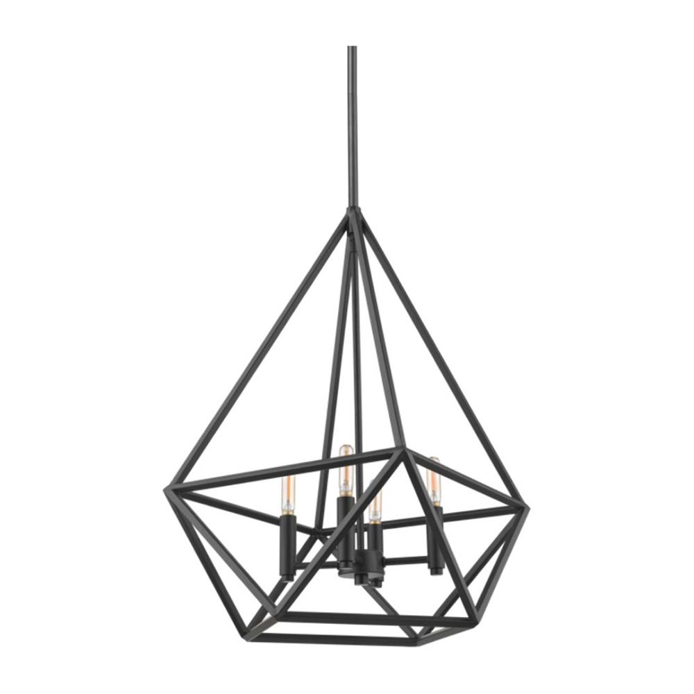 Vivio Vega 4-Light Cage Pendant - Matte Black