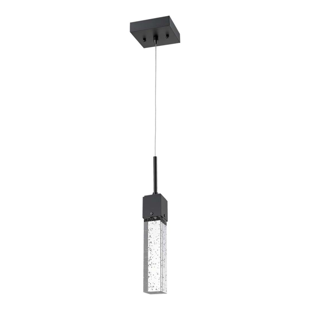 Vivio Pixi 1-Light Illuminated Glass Cube - Matte Black