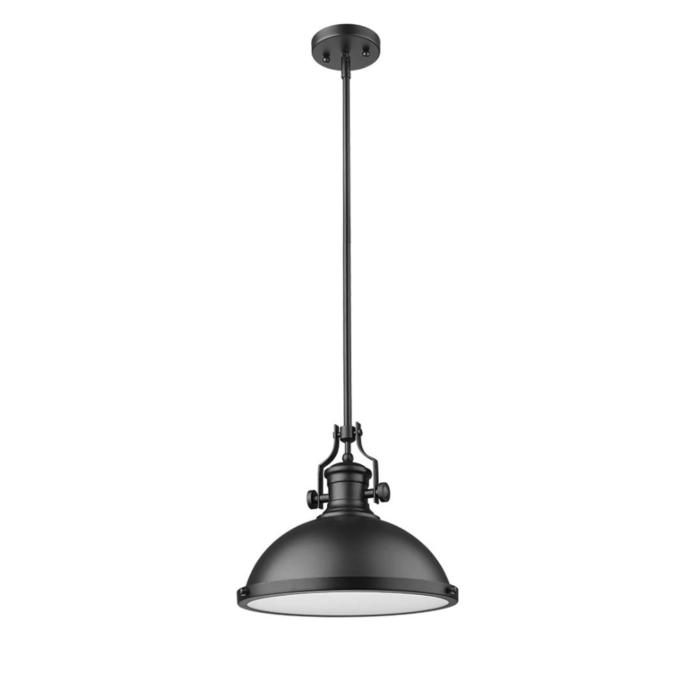 Vivio Alix 1-Light Large Metal Shade Pendant - Matte Black
