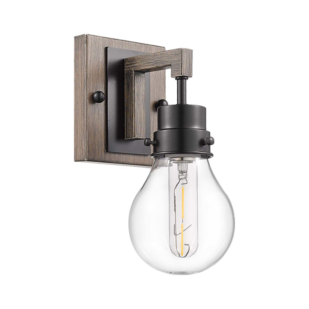 Vivio Roxton 1-Light Wall Sconce - MB with Wood Style Accents