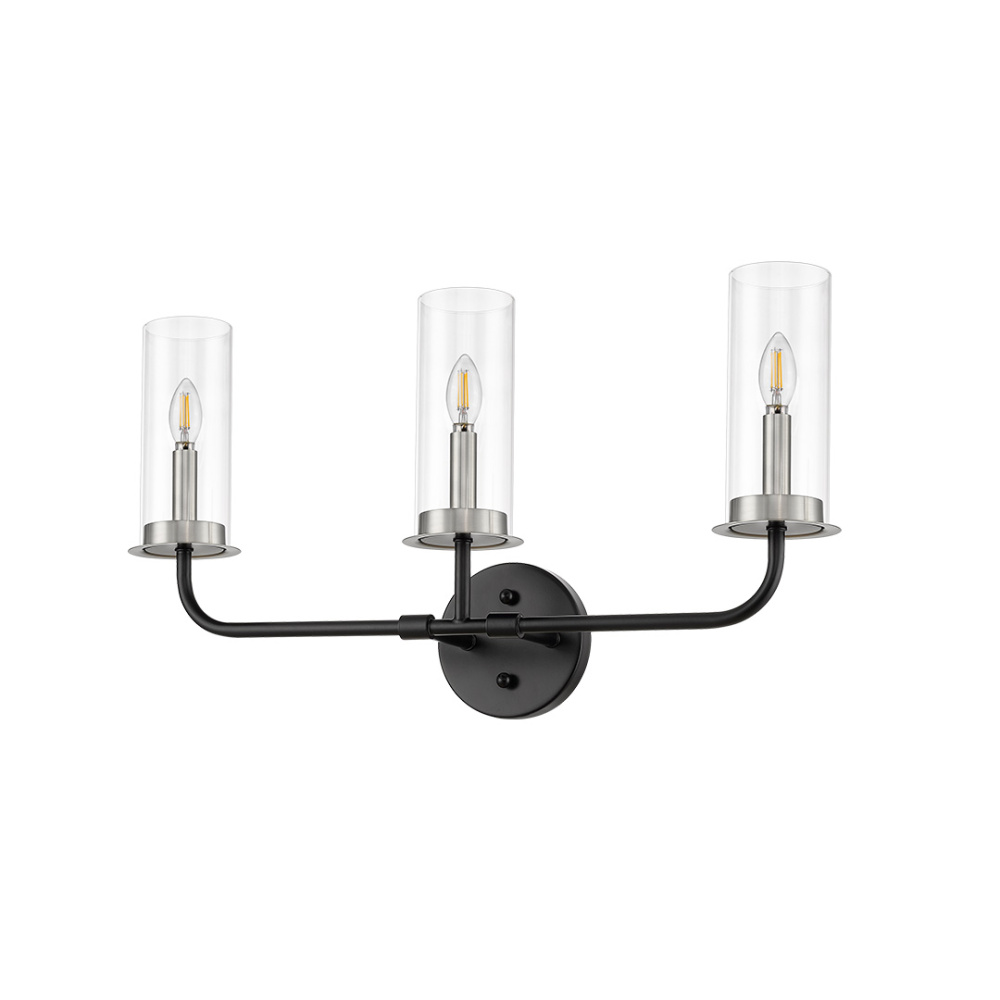 Vivio Aura 3-Bulb Two-Toned Vanity Light - CG/MB/NK