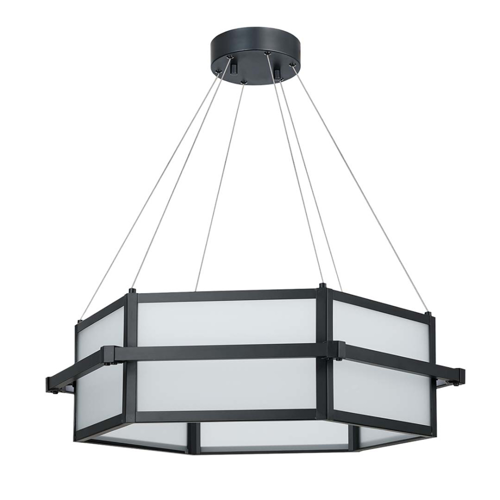 Vivio Amalfi LED Hex Chandelier - MB Frosted Glass 45W 4000K