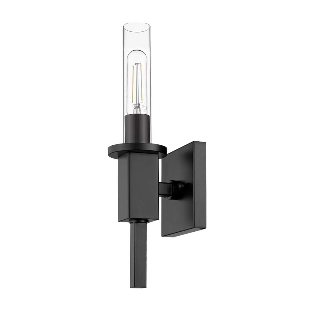 Vivio Roma 1-Light Clear Tube Glass Sconce - MB T10 8.5W LED 4K Lamps Included