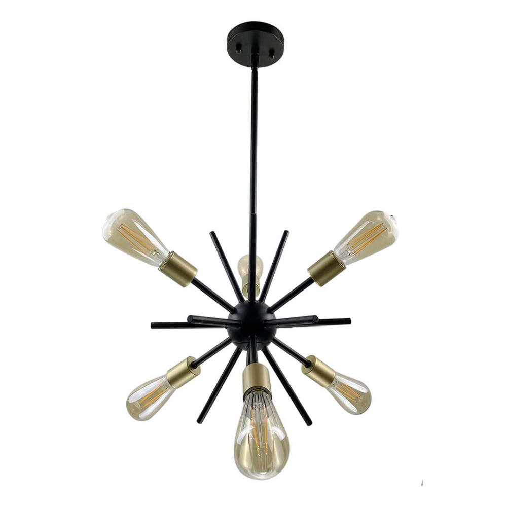 Sputnik 6-Ligth 14" Chandelier - MB with CG Sockets