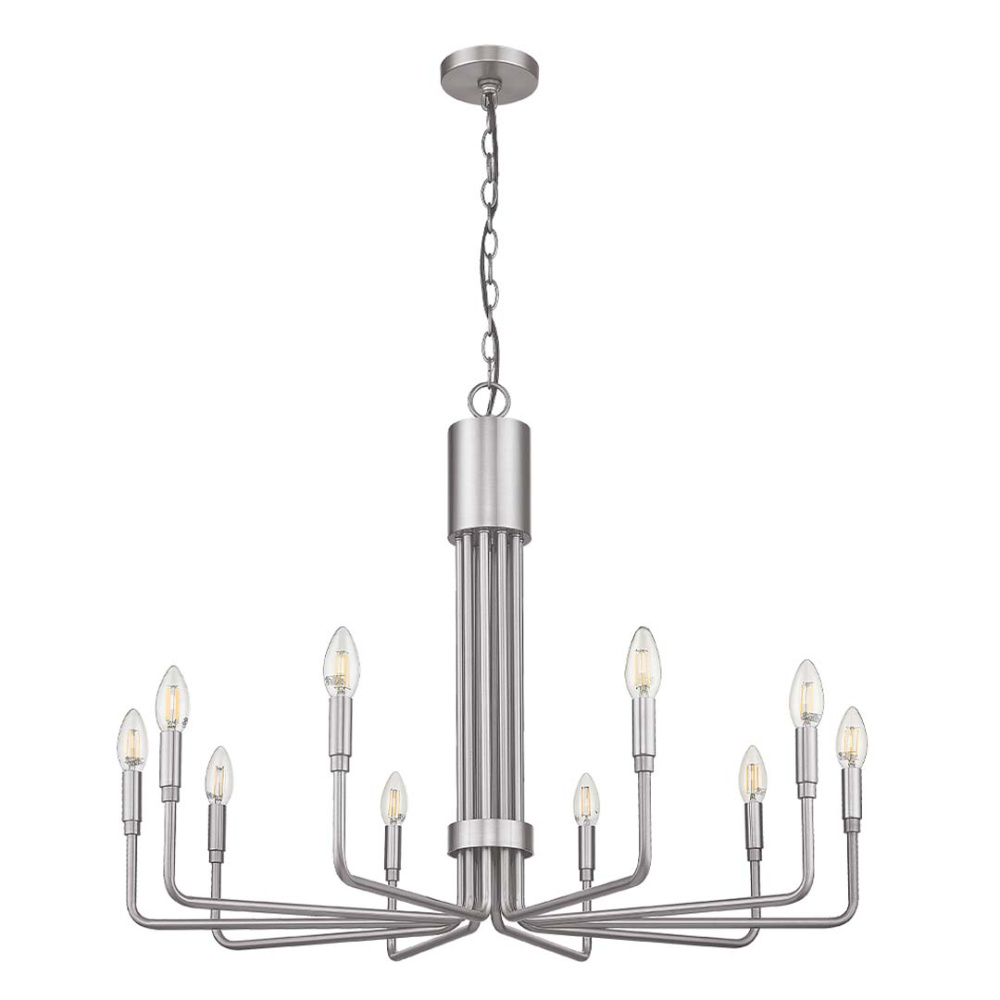 Vivio Alph 10-Light Flat Bottom Chandelier - NK(E12)