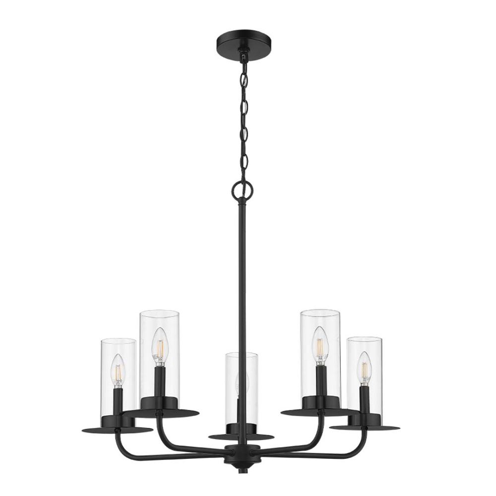 Vivio 5-Light Clear Glass Chandelier - MB