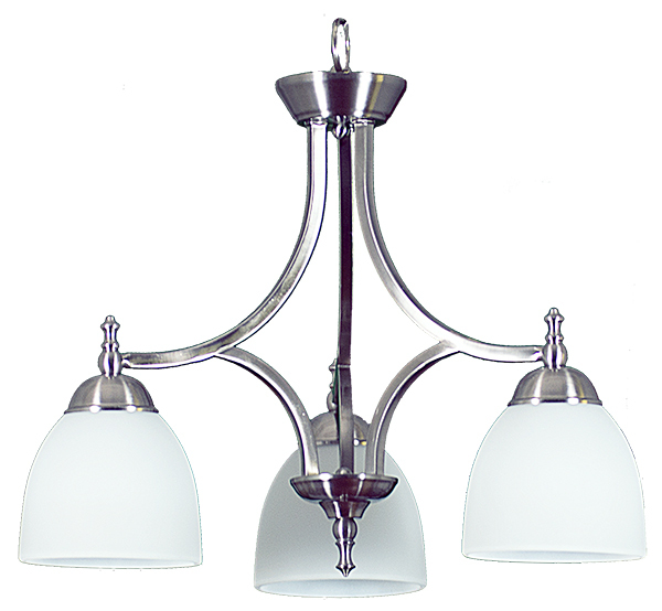 Dallas 3-Light Down Chandelier/Nook-Nk