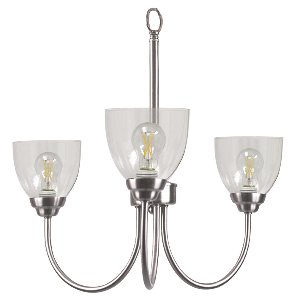 Laredo 3-Light Chandelier - NK Clear Glass