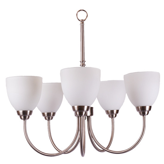 Laredo 5-Light Chandelier - NK  White Glass