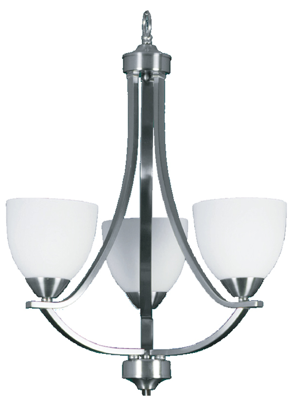 Victoria 3-Light Chandelier - NK White Glass