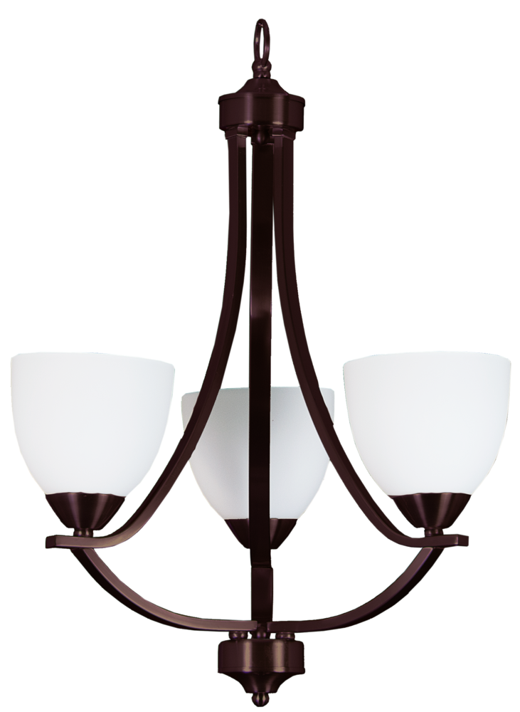 Victoria 3-Light Chandelier - RB White Glass