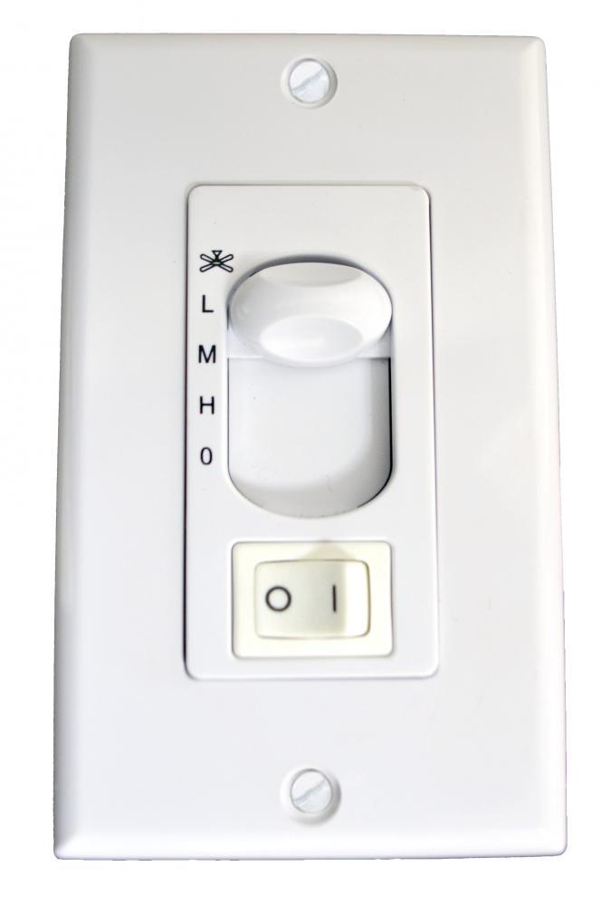 Fan Control - White Slider with On/Off Light Switch
