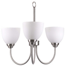 HOMEnhancements 15390 - Laredo 3-Light Chandelier - NK White Glass