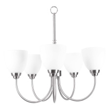 HOMEnhancements 15396 - Laredo 5-Light Chandelier - NK White Glass