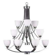 HOMEnhancements 15741 - Victoria 12-Light Chandelier - NK White Glass