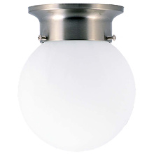 HOMEnhancements 16287 - 1-Light White Glass Round Ball Ceiling - NK