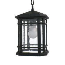 HOMEnhancements 18626 - Cay Hanging Coach Light - Textured Black - Clear Seeded Glass