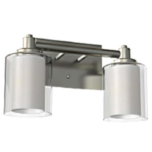 HOMEnhancements 18761 - Sonora 2-Light Vanity - NK Clear & White Glass