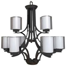 HOMEnhancements 19347 - Sonora 9-Light Chandelier - MB - Clear & White Glass