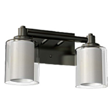 HOMEnhancements 19353 - Sonora 2-Light Vanity - MB Clear & White Glass