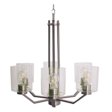 HOMEnhancements 19362 - Paris 6-Light Chandelier - NK Clear Cylinder Glass