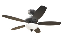 HOMEnhancements 19455 - 52" 5-Blade UFO Fan MB Black/Walnut Blades 2-Light White Bowl LED Kit