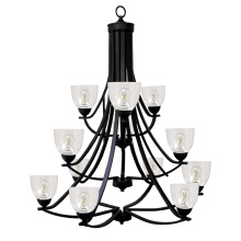 HOMEnhancements 19542 - Victoria 12-Light Chandelier - MB Clear Glass