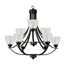 HOMEnhancements 19551 - Victoria 9-Light Chandelier - MB Clear Glass