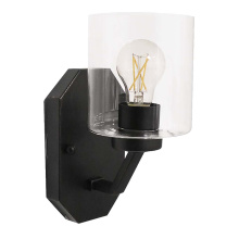 HOMEnhancements 19716 - Paris 1-Light Vanity/Sconce - MB Clear Cylinder Glass