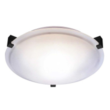 HOMEnhancements 20163 - 2-Light 3 Square Tab Ceiling Mount - MB White Glass