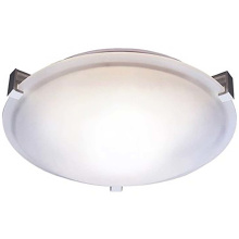 HOMEnhancements 20166 - 2-Light 3 Square Tab Ceiling Mount - NK White Glass