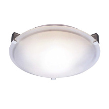 HOMEnhancements 20172 - 3-Light 3 Square Tab Ceiling Mount - NK White Glass