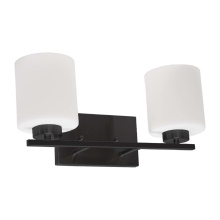 HOMEnhancements 20334 - 2-Light White Glass Vanity - MB